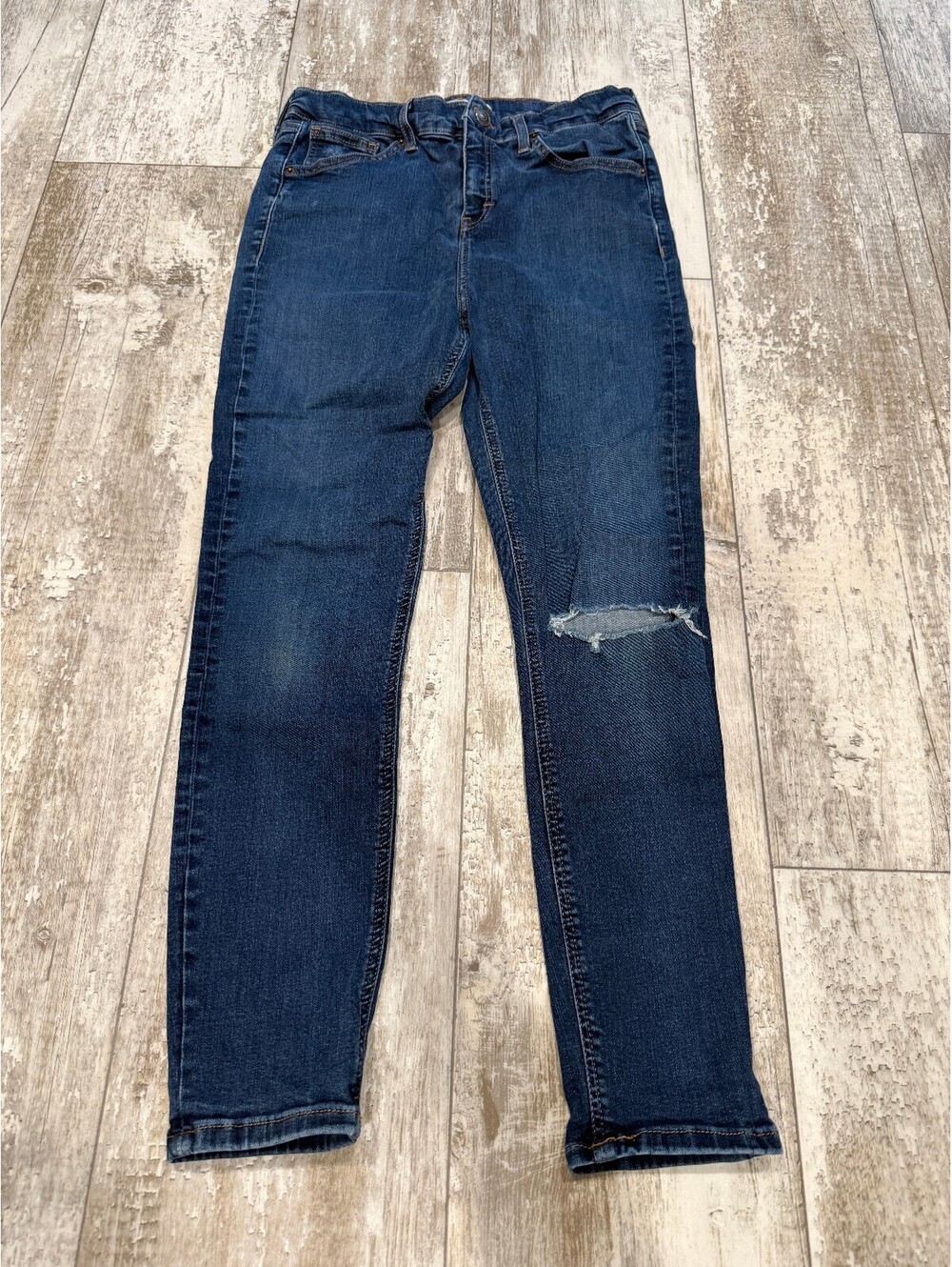 Topshop Jamie Womens Distressed Skinny Jeans Ripped Knee Y2K